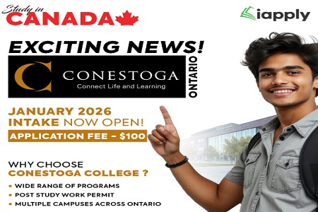 Study in Canada - Exciting News! Conestoga College - January 2026 Intake NOW OPEN! - Click the banner to know more